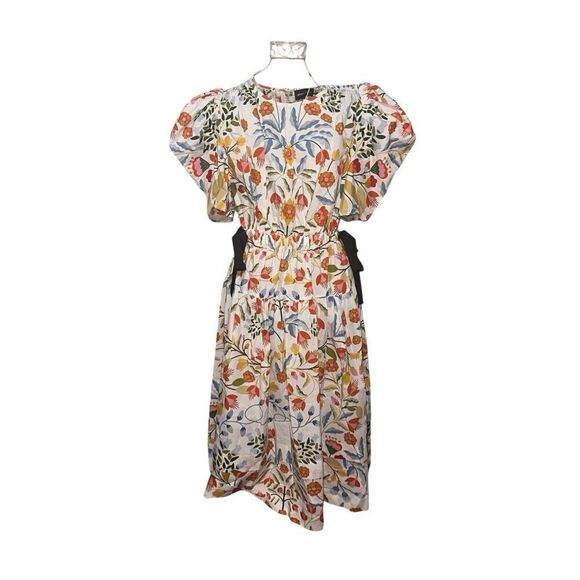NEW WITH TAGS SHOWSTOPPER BEAUTIFUL JESSIE ZHAO NEW YORK Flower Cotton Midi Dres - Picture 1 of 16